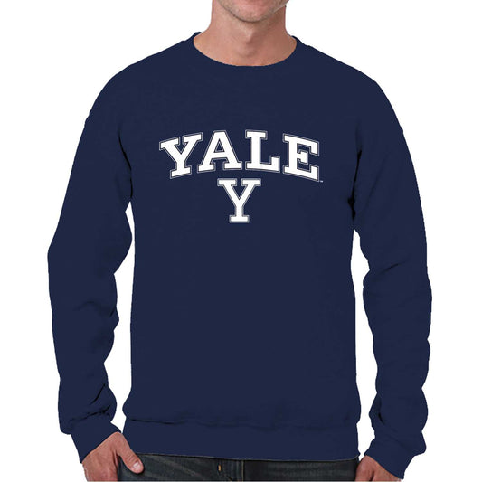 Yale Bulldogs Fleece Pullover Crewneck Sweatshirt for Men and Women - Navy
