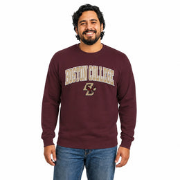 Boston College Eagles  NCAA Tackle Twill Crewneck Sweatshirt Men Women - Maroon
