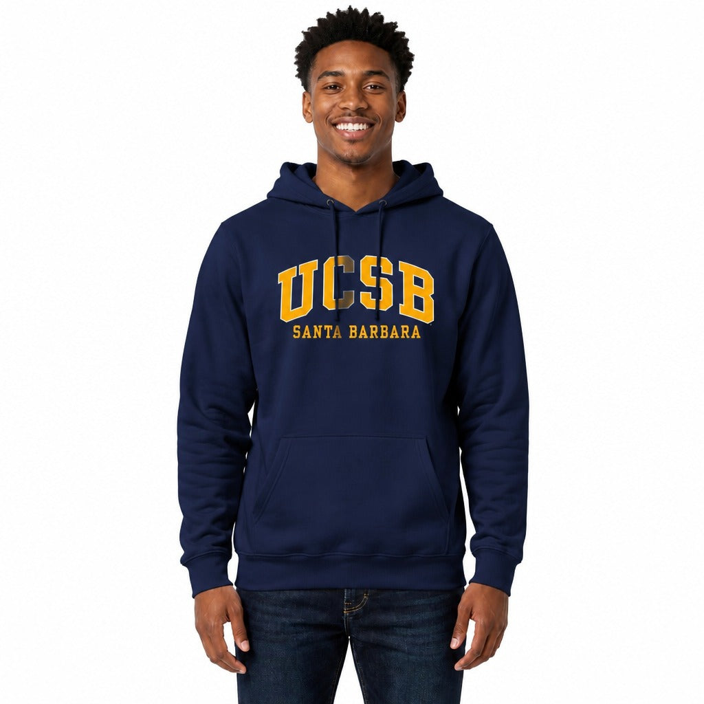 UCSB Gauchos Arch & Logo Gameday Hoodie NCAA Fleece Pullover - Navy