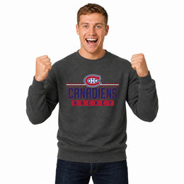Montreal Canadiens  NHL True Fan Fleece Crewneck Sweatshirt Men Women - Charcoal
