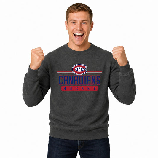 Montreal Canadiens  NHL True Fan Fleece Crewneck Sweatshirt Men Women - Charcoal