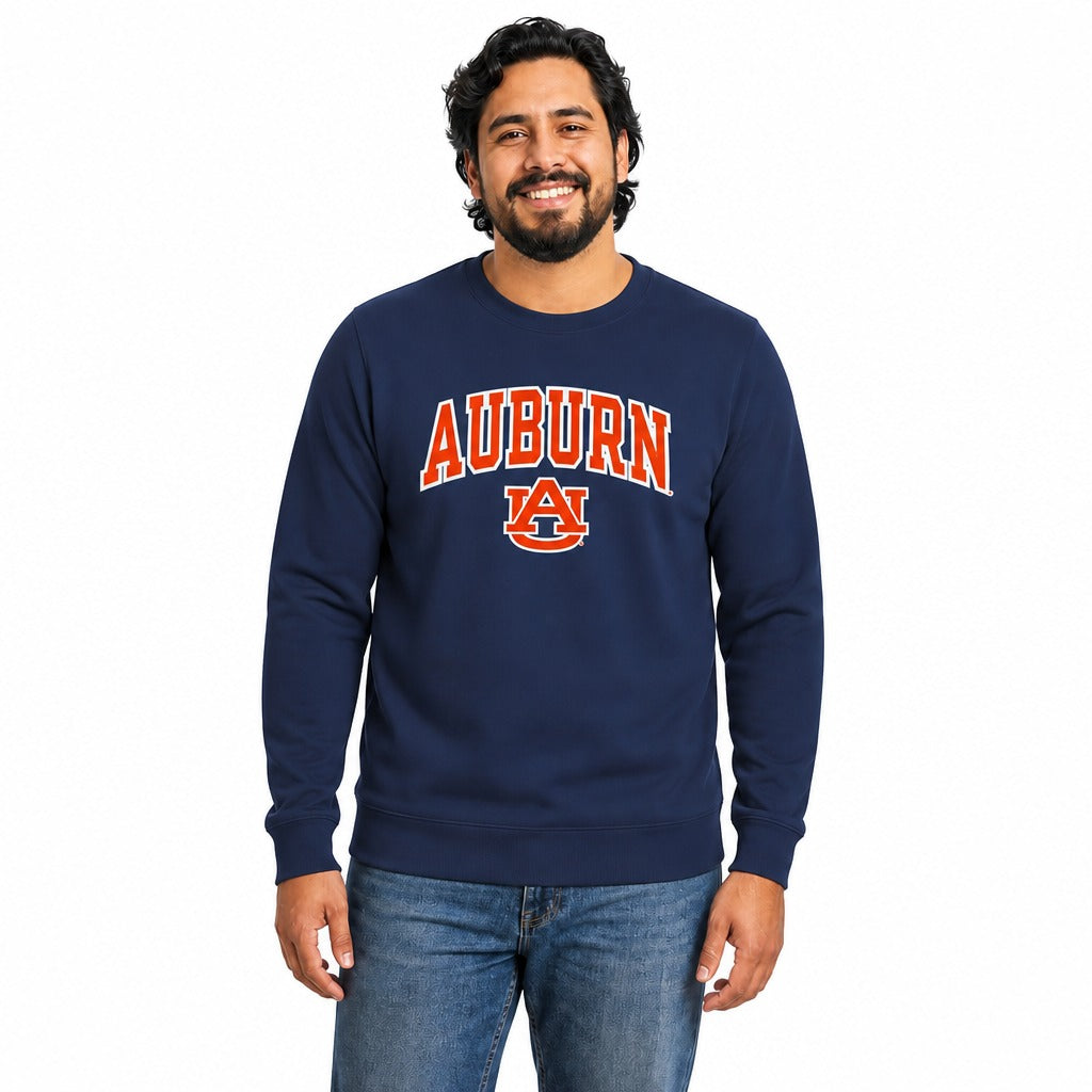 Auburn Tigers  NCAA Tackle Twill Crewneck Sweatshirt Men Women - Navy