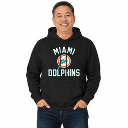 Miami Dolphins  Retro Gameday Fleece Pullover Hoodie Unisex Men Women NFL - Black