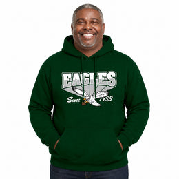 Philadelphia Eagles  Vintage Block Fleece Pullover Hoodie - Forest Green