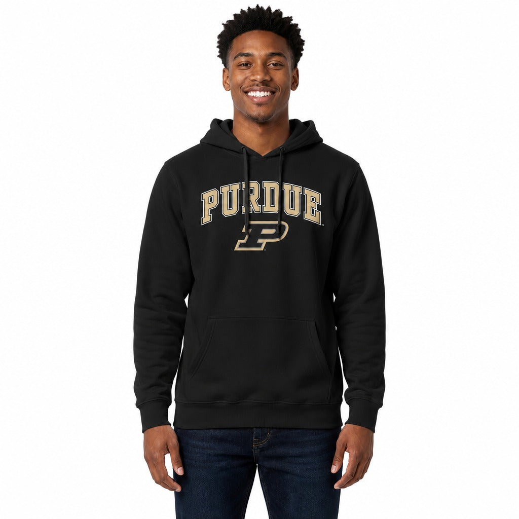 Purdue Boilermakers Arch & Logo Gameday Hoodie NCAA Fleece Pullover - Black