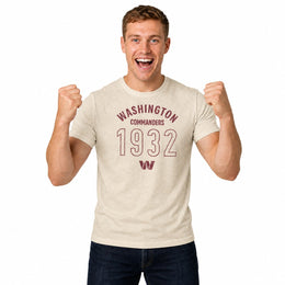 Washington Commanders  Big Date Tag-Less T-Shirt - Natural