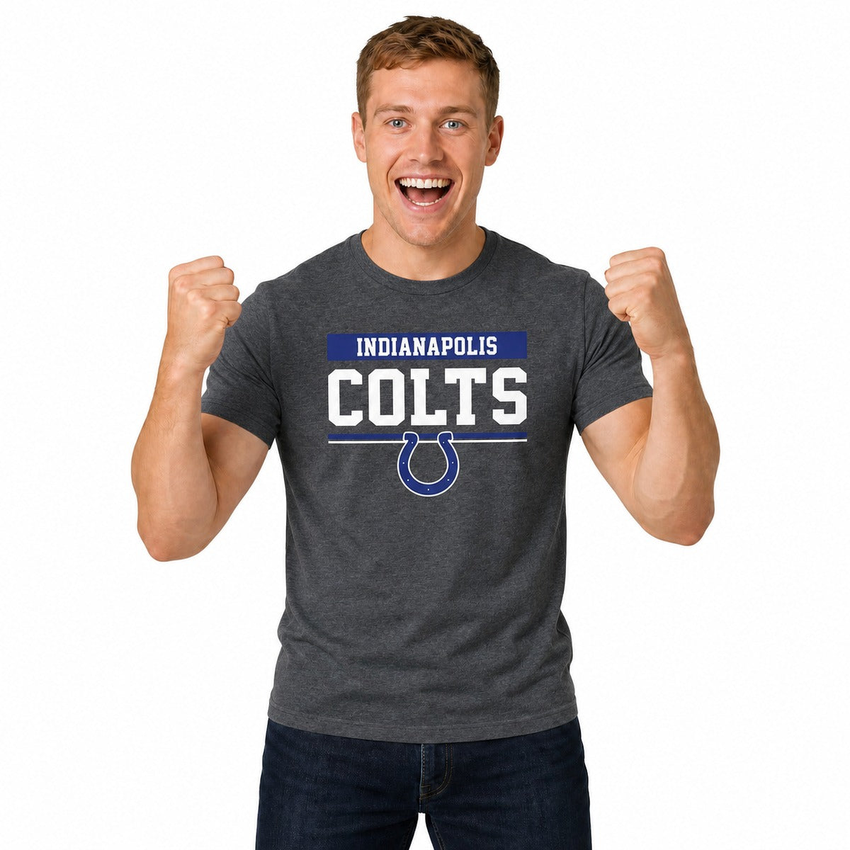Indianapolis Colts  Team Block Charcoal T-Shirt - Charcoal