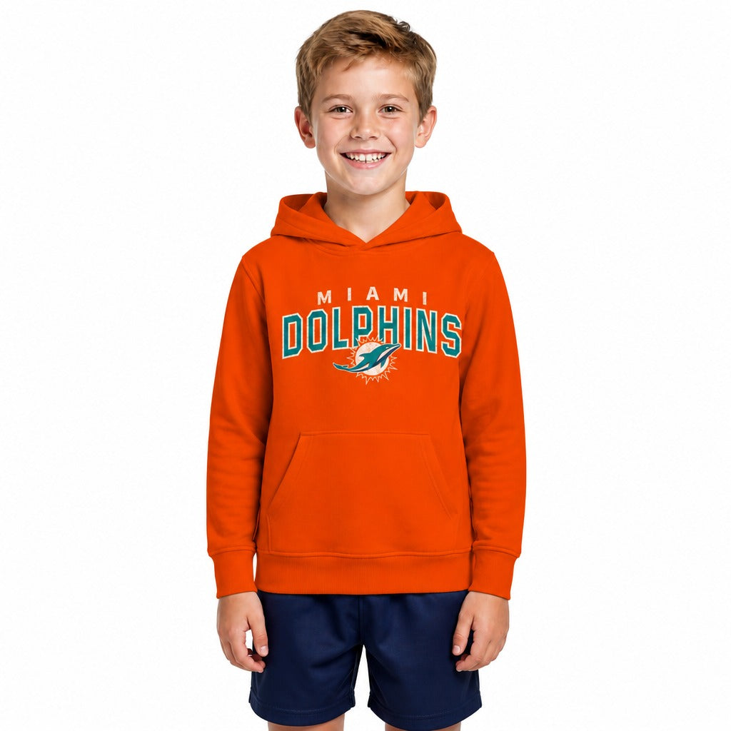 Miami Dolphins  NFL Youth Starting Fresh Fleece Hoodie Boys Girls - Orange