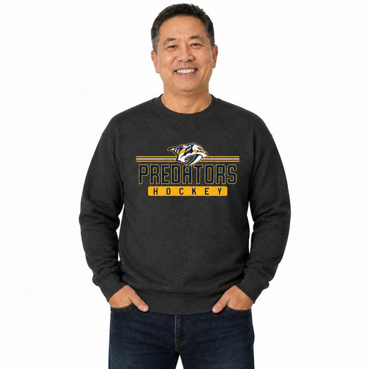 Nashville Predators  NHL True Fan Fleece Crewneck Sweatshirt Men Women - Charcoal