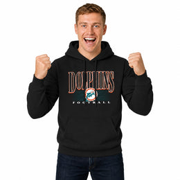 Miami Dolphins  NFL Overtime Blueprint Pullover Hoodie Men and Women - Black