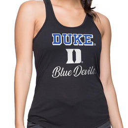 Duke Blue Devils NCAA Womens Tag-Less Ultra Soft Tailgate Tank Top - Black Heather