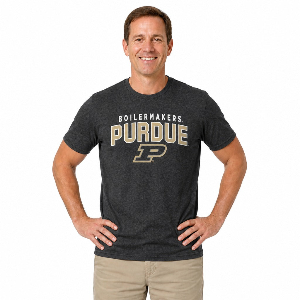 Purdue Boilermakers  NCAA Fan T-Shirt Men Women Black Heather - Black Heather