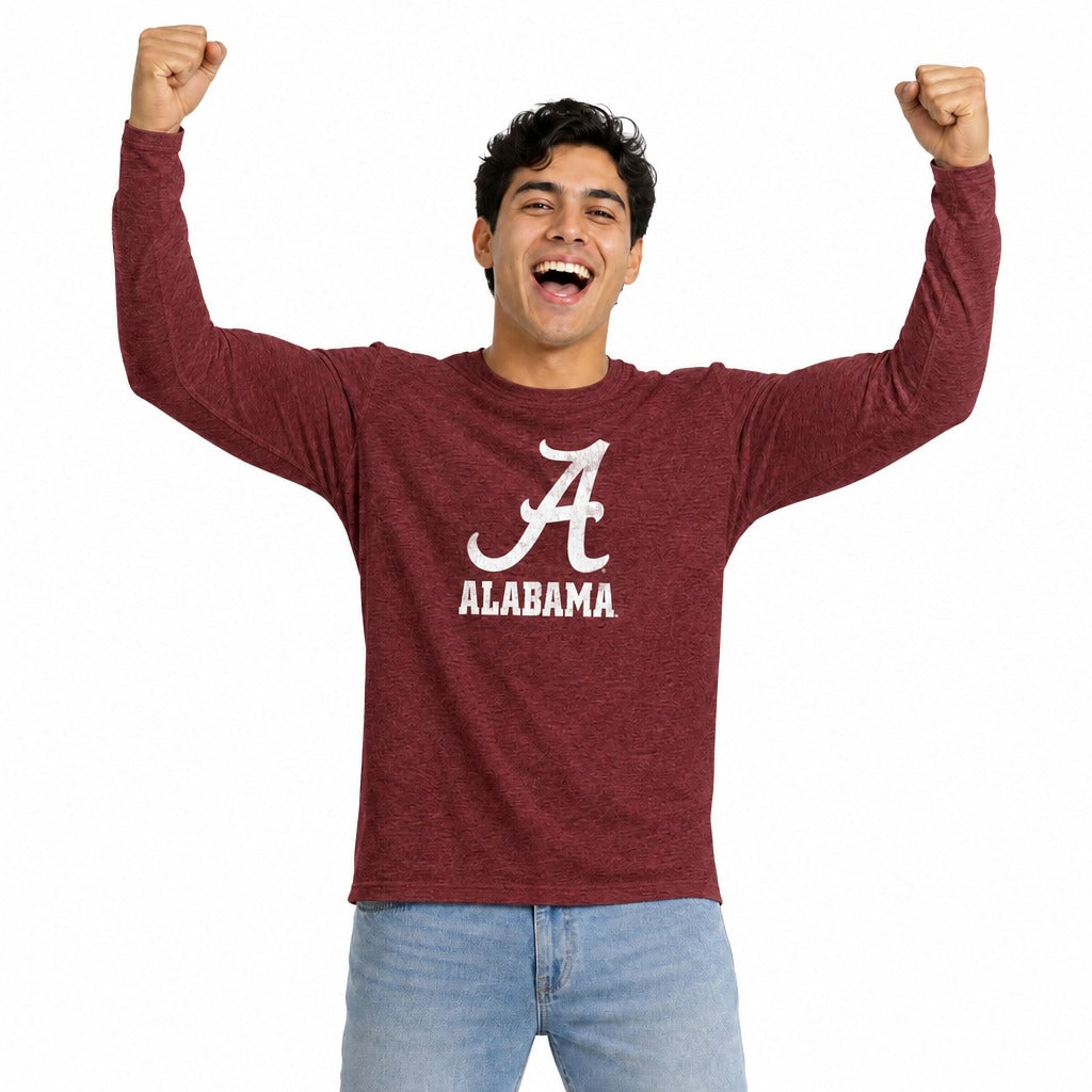 Alabama Crimson Tide  Logo Long Sleeve Shirt Men Women NCAA Licensed - Crimson