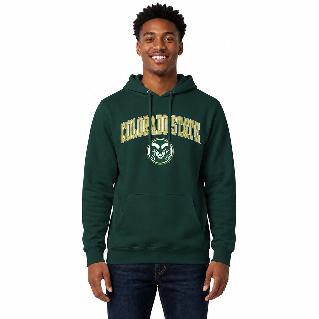 Colorado State Rams Arch & Logo Gameday Hoodie NCAA Fleece Pullover - Green