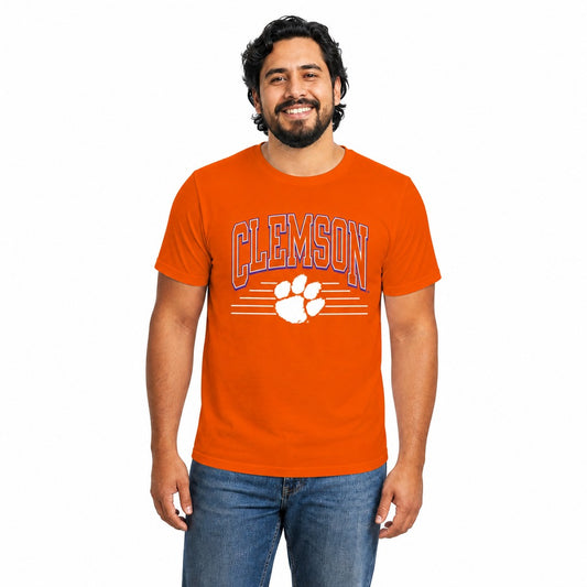 Clemson Tigers  Overtime Classics Unisex Cotton T-Shirt Short Sleeve - Orange
