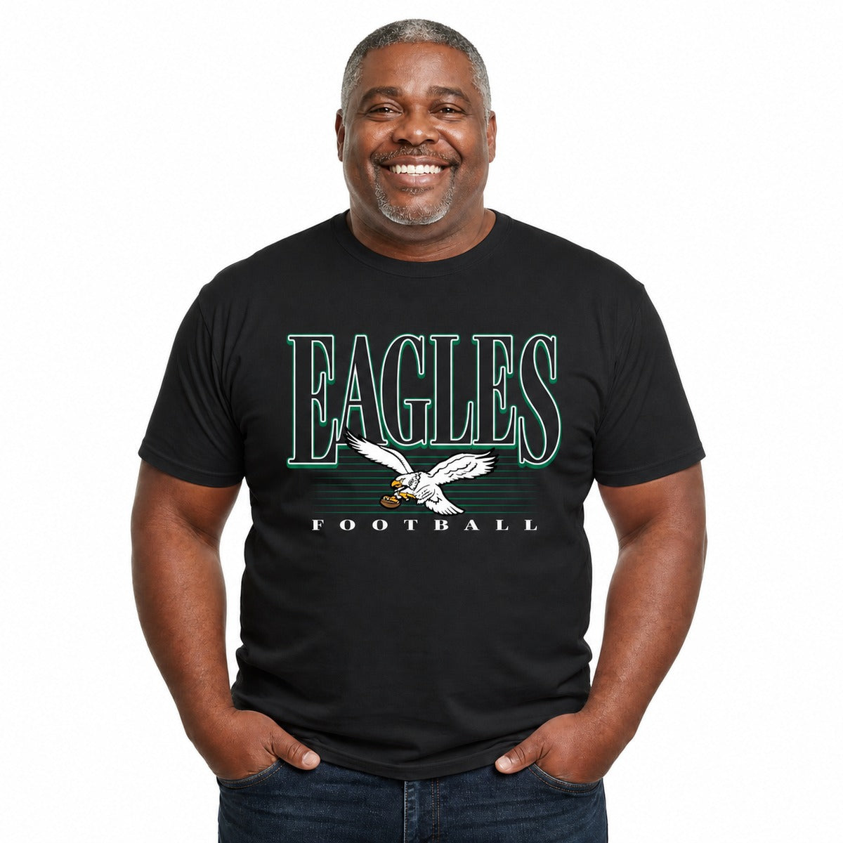 Philadelphia Eagles  NFL Overtime Blueprint T-Shirt Men Women Unisex - Black