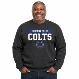 Indianapolis Colts  NFL Team Block Crewneck Sweatshirt - Charcoal