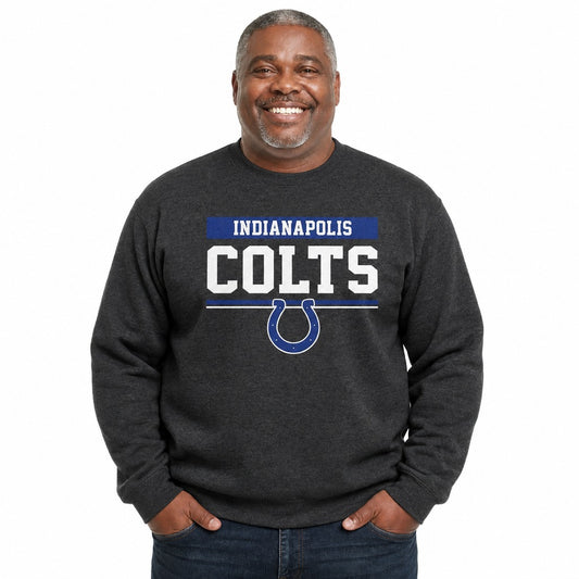 Indianapolis Colts  NFL Team Block Crewneck Sweatshirt - Charcoal