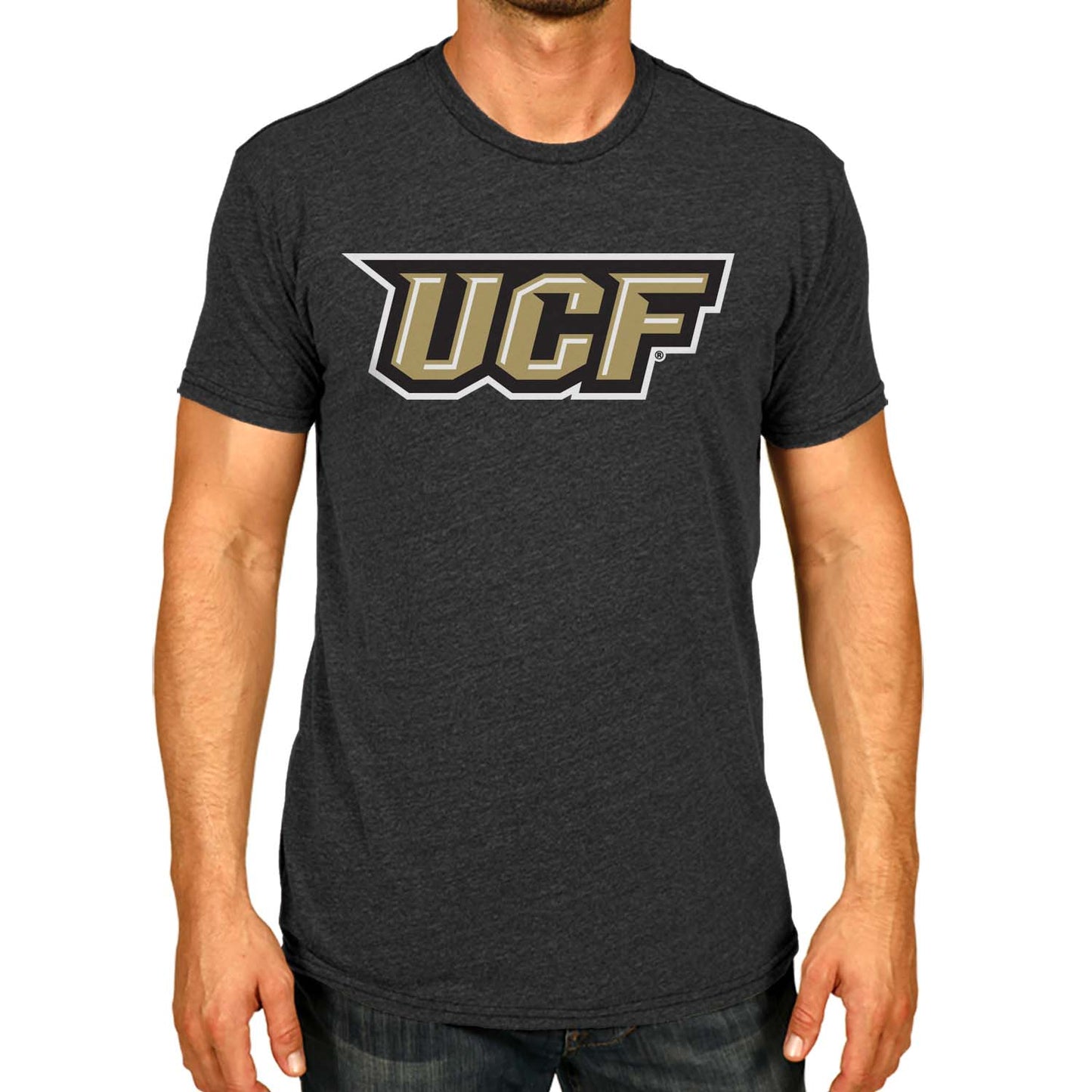 Central Florida Knights Campus Colors NCAA Adult Cotton Blend Charcoal Tagless T-Shirt - Charcoal
