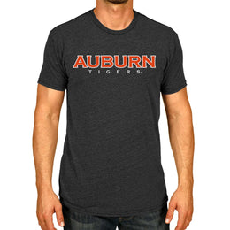 Auburn Tigers Campus Colors NCAA Adult Cotton Blend Charcoal Tagless T-Shirt - Charcoal
