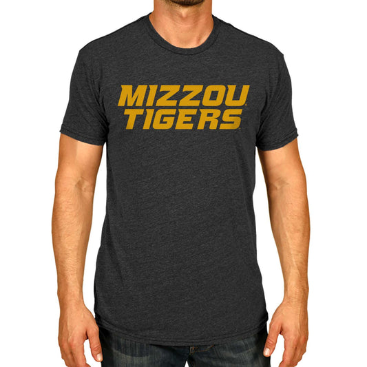 Missouri Tigers Campus Colors NCAA Adult Cotton Blend Charcoal Tagless T-Shirt - Charcoal