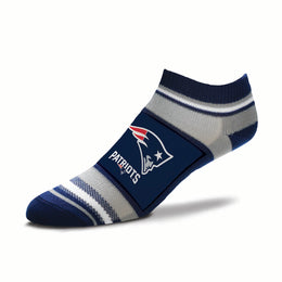 New England Patriots NFL Adult Marquis Addition No Show Socks - Navy