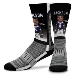 Baltimore Ravens NFL Adult V Curve MVP Player Crew Socks - Black