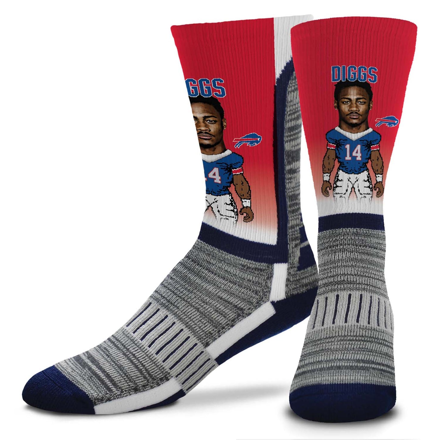 Buffalo Bills NFL Adult V Curve MVP Player Crew Socks - RED #14