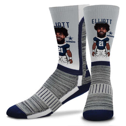 Dallas Cowboys FBF NFL Adult V Curve MVP Player Crew Socks - Sport Gray