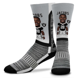 Las Vegas Raiders FBF NFL Adult V Curve MVP Player Crew Socks - Sport Gray