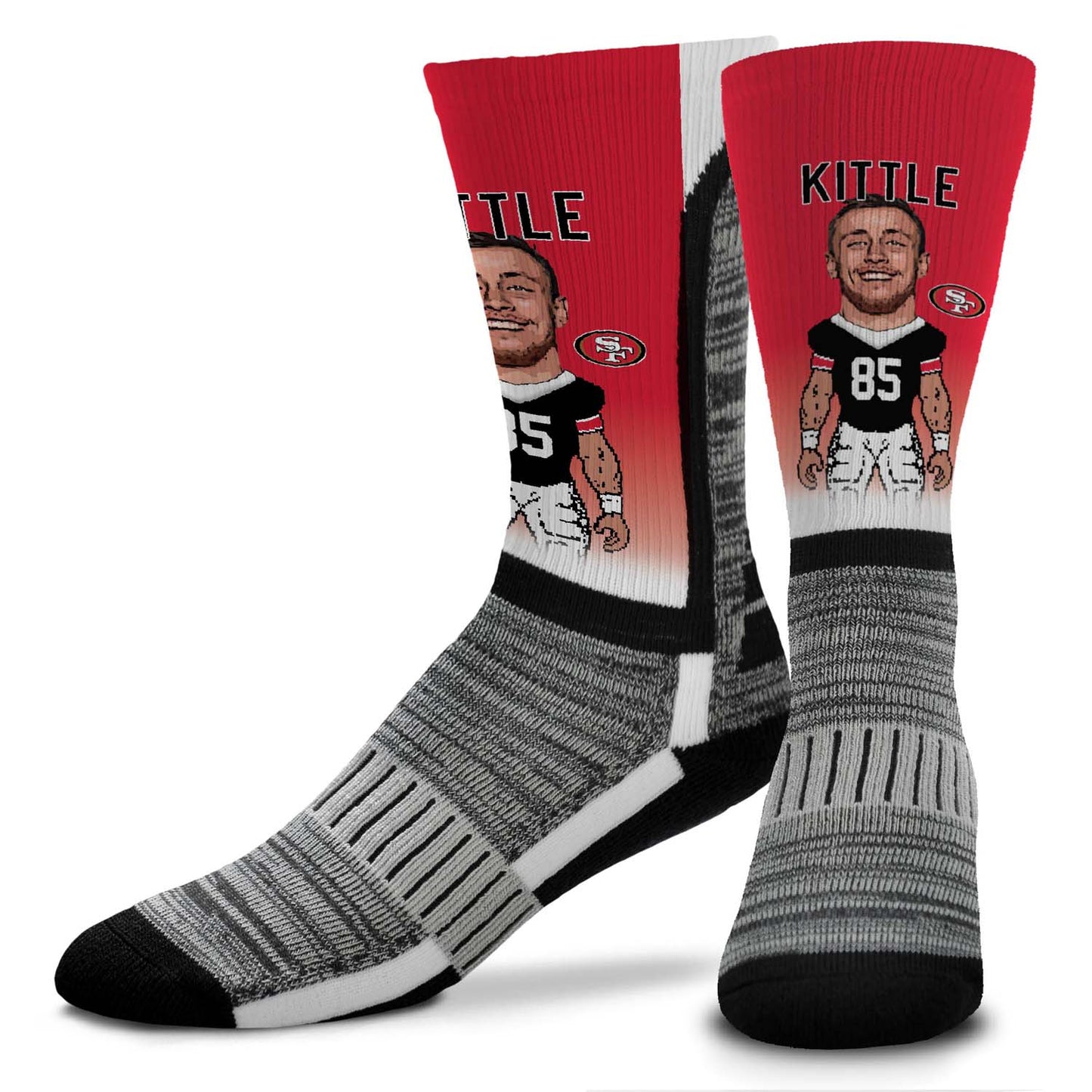 San Francisco 49ers NFL Adult V Curve MVP Player Crew Socks - Red