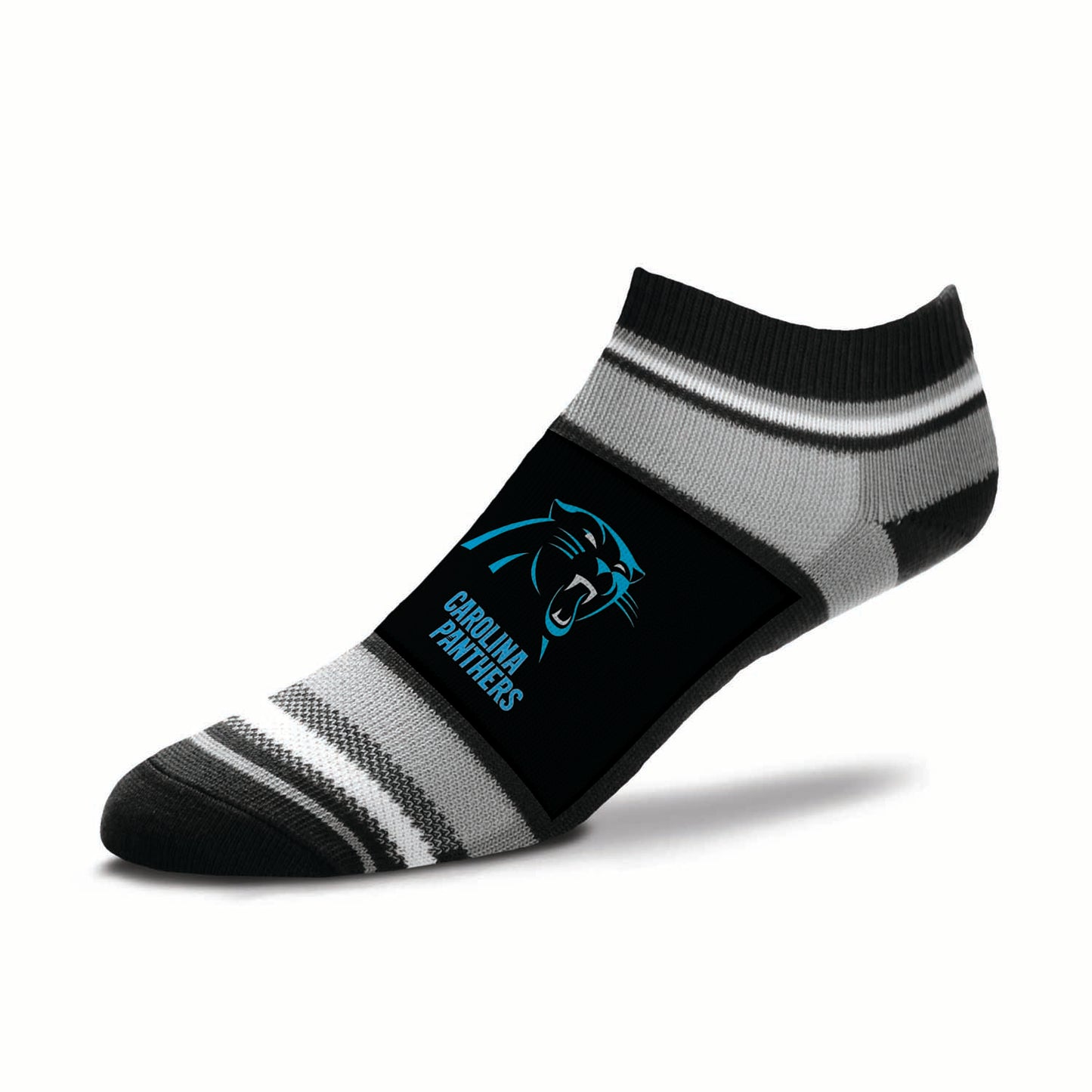 Carolina Panthers Adult Marquis Addition No Show Socks - Black