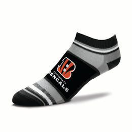 Cincinnati Bengals Adult Marquis Addition No Show Socks - Black