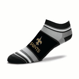 New Orleans Saints Adult Marquis Addition No Show Socks - Black