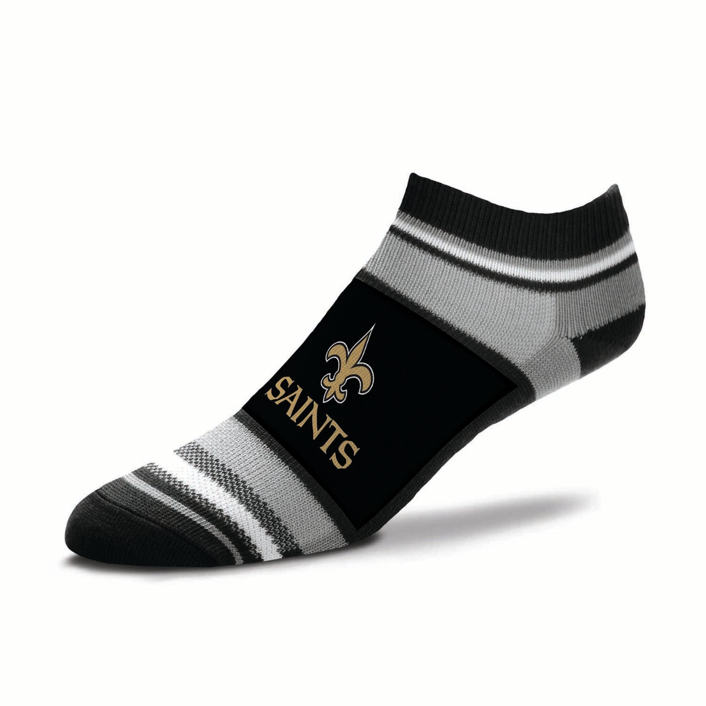 New Orleans Saints Adult Marquis Addition No Show Socks - Black