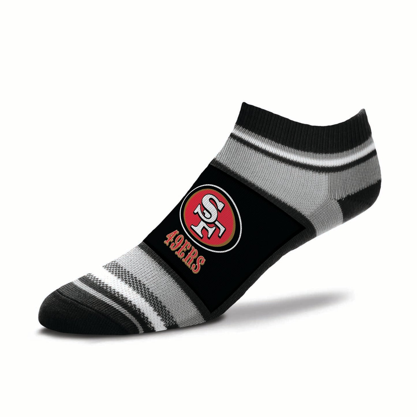 San Francisco 49ers Adult Marquis Addition No Show Socks - Black
