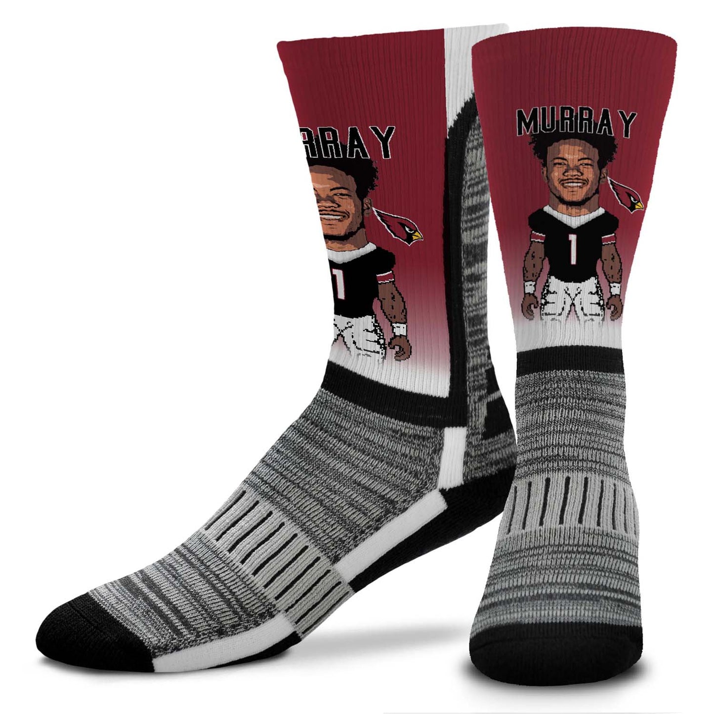 Arizona Cardinals FBF NFL Youth V Curve MVP Kyler Murray Player Crew Socks - Cardinal