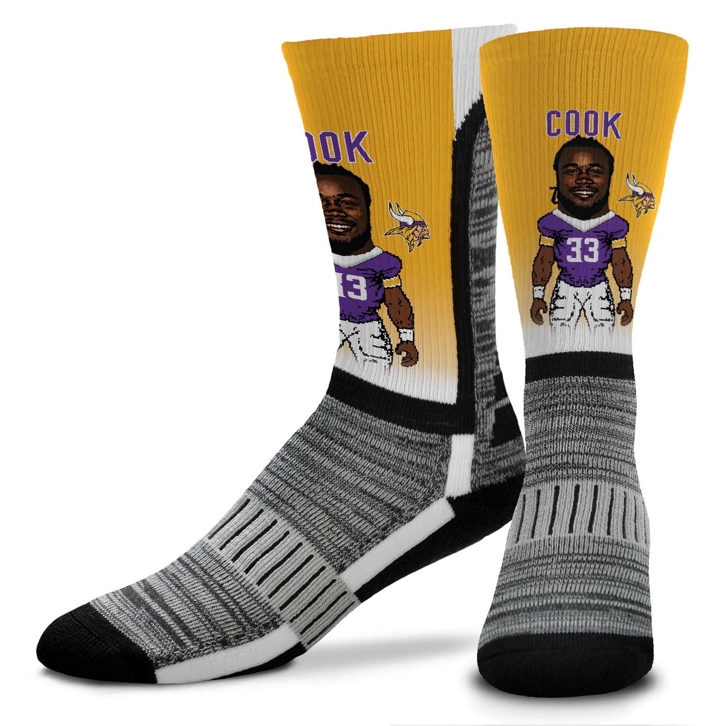 Minnesota Vikings FBF NFL V Curve Socks - Gold