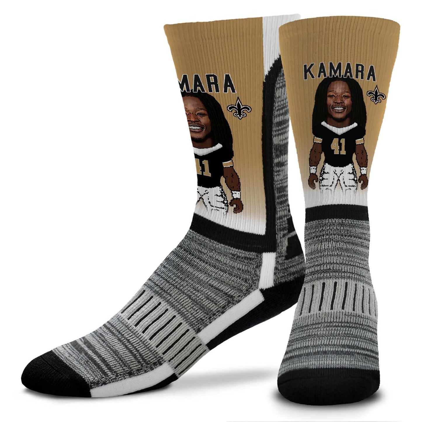 New Orleans Saints FBF NFL V Curve Socks - Old Gold