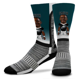Philadelphia Eagles For Bare Feet Youth Devonta Smith  MVP Player V-Curve Crew Socks - Green