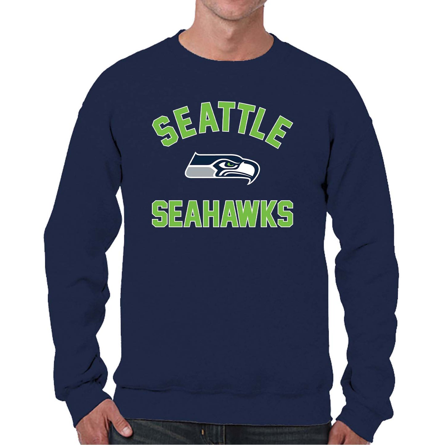 Seattle Seahawks NFL Adult Gameday Football Crewneck Sweatshirt - Navy