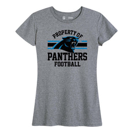 Carolina Panthers NFL Womens Short Sleeve Property of Tshirt - Gray