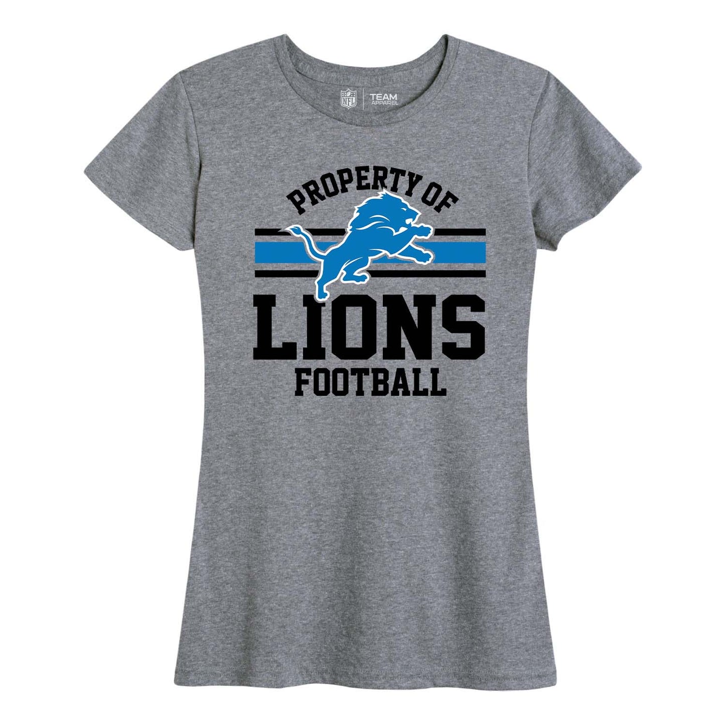Detroit Lions NFL Womens Short Sleeve Property of Tshirt - Gray