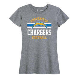 Los Angeles Chargers NFL Womens Short Sleeve Property of Tshirt - Gray