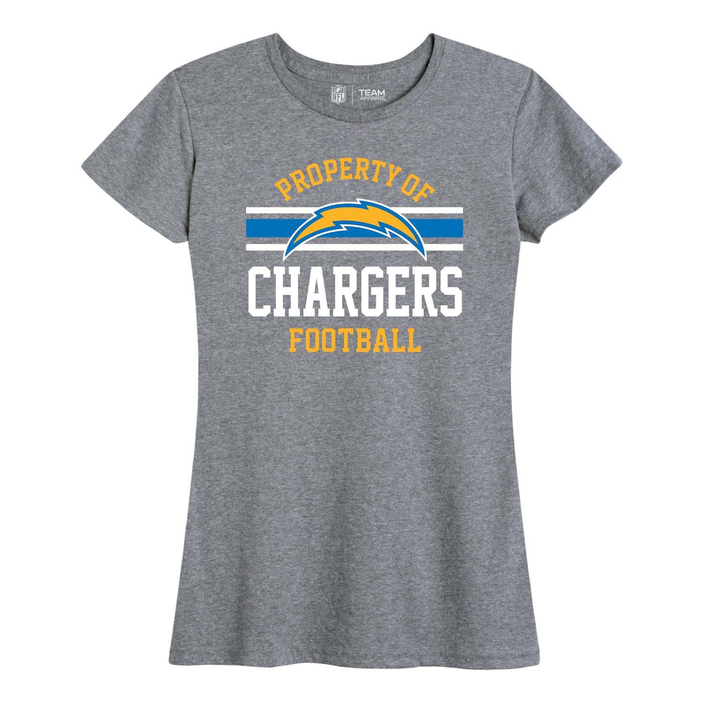 Los Angeles Chargers NFL Womens Short Sleeve Property of Tshirt - Gray