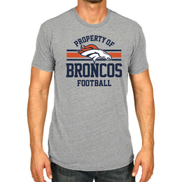 Denver Broncos NFL Adult Property Of T-Shirt - Sport Gray