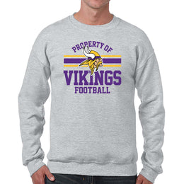 Minnesota Vikings NFL Adult Property Of Crewneck Fleece Sweatshirt - Sport Gray