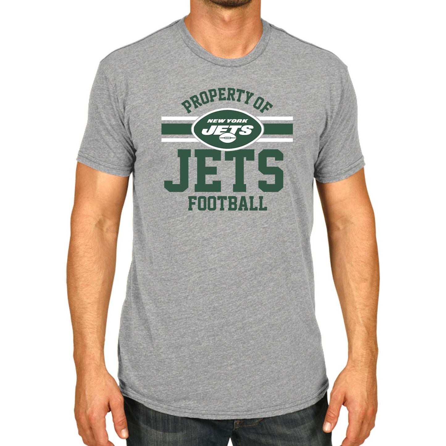 New York Jets NFL Adult Property Of T-Shirt - Sport Gray
