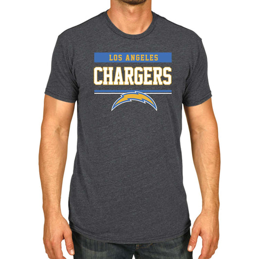 Los Angeles Chargers NFL Adult Team Block Tagless T-Shirt - Charcoal