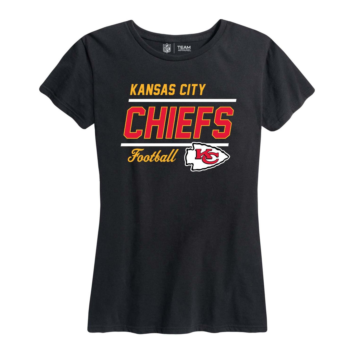 Kansas City Chiefs NFL Womens Plus Size Relaxed Fit T-Shirt - Black